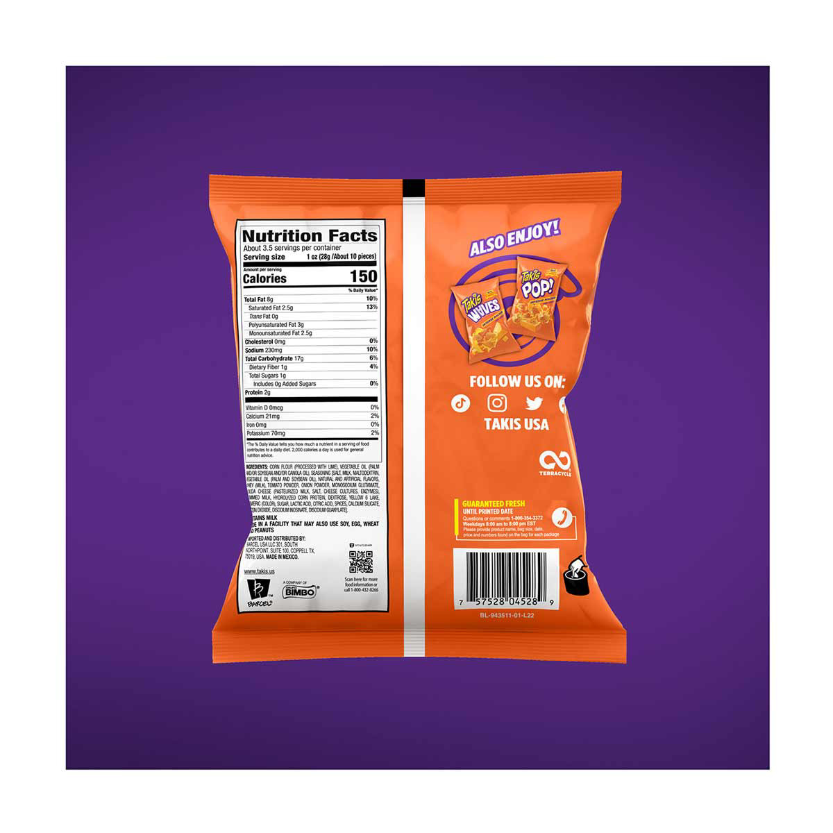 Takis Non-Spicy Intense Nacho, 3.25 oz | Hamilton Place