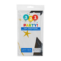321 Party! Graduation Foil Table Cover, 54 in x 84 in