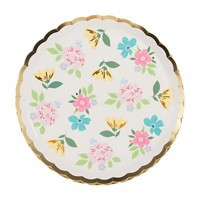 Pastel Floral Party Plates, 10 in