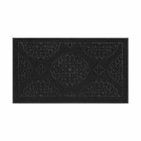 Textured Rectangular Doormat, Black