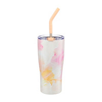 Double Wall Stainless Steel Tumbler with Straw, 20