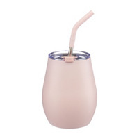Double Wall Stainless Steel Wine Tumbler with Straw,