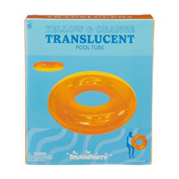 Splash Party Translucent Summer Pool Tube, 36 in