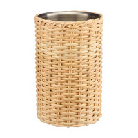 Stainless Steel and Rattan Wine Chiller