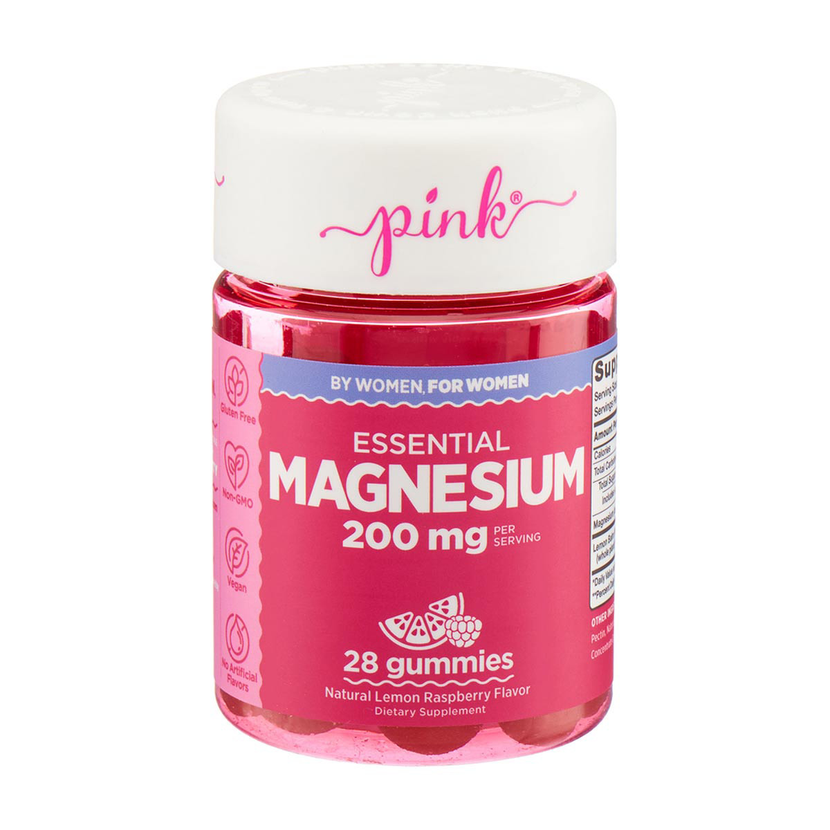 Pink Essential Magnesium Gummies 200 mg, 28 ct