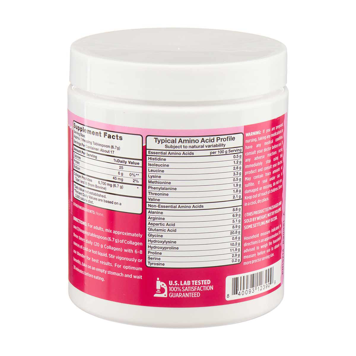 Pink Collagen Peptides Unflavored Powder, 4.3 oz
