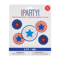Unique Party! Patriotic Paper Fan Kit, 5 ct