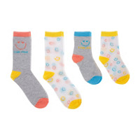 Mom Smiley Socks, Pack of 4