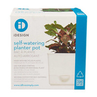iDesign Square Self-Watering Planter Pot, White