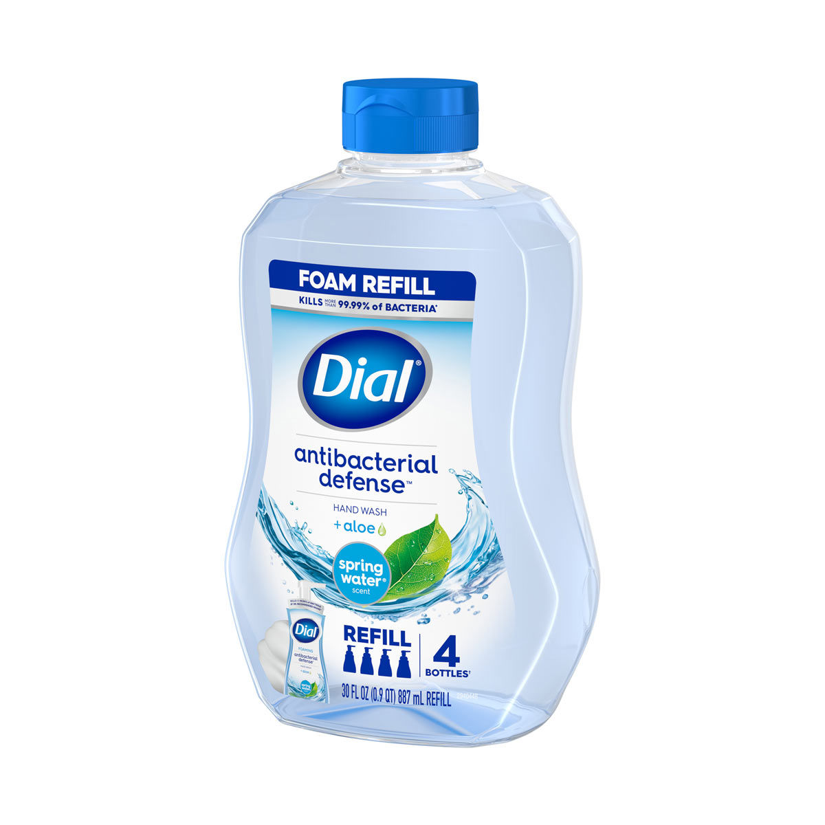Dial Antibacterial Defense Foam Hand Wash Refill, Spring Water, 30 fl oz