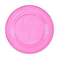 Round Pink Plastic Plate, 10 in