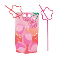 Unique Party! Disco Drink Pouches With Straw, 18