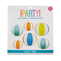 Unique Party! Pool Party Paper Lantern Kit, 6 ct