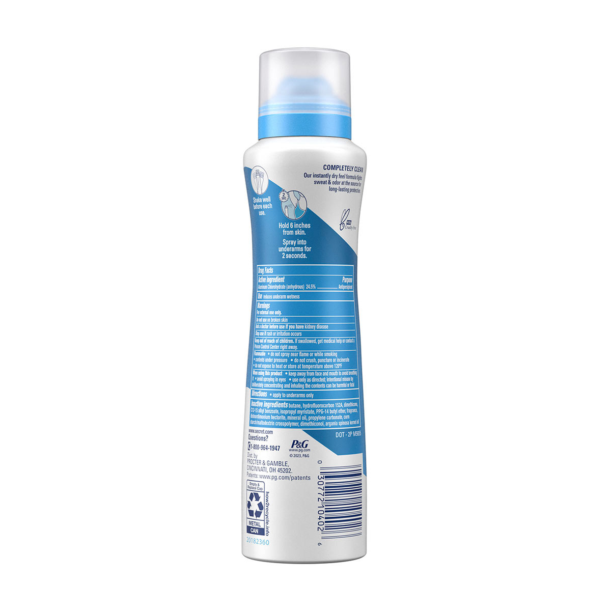 Secret Outlast Dry Spray Antiperspirant & Deodorant, Clean, 4.1 oz