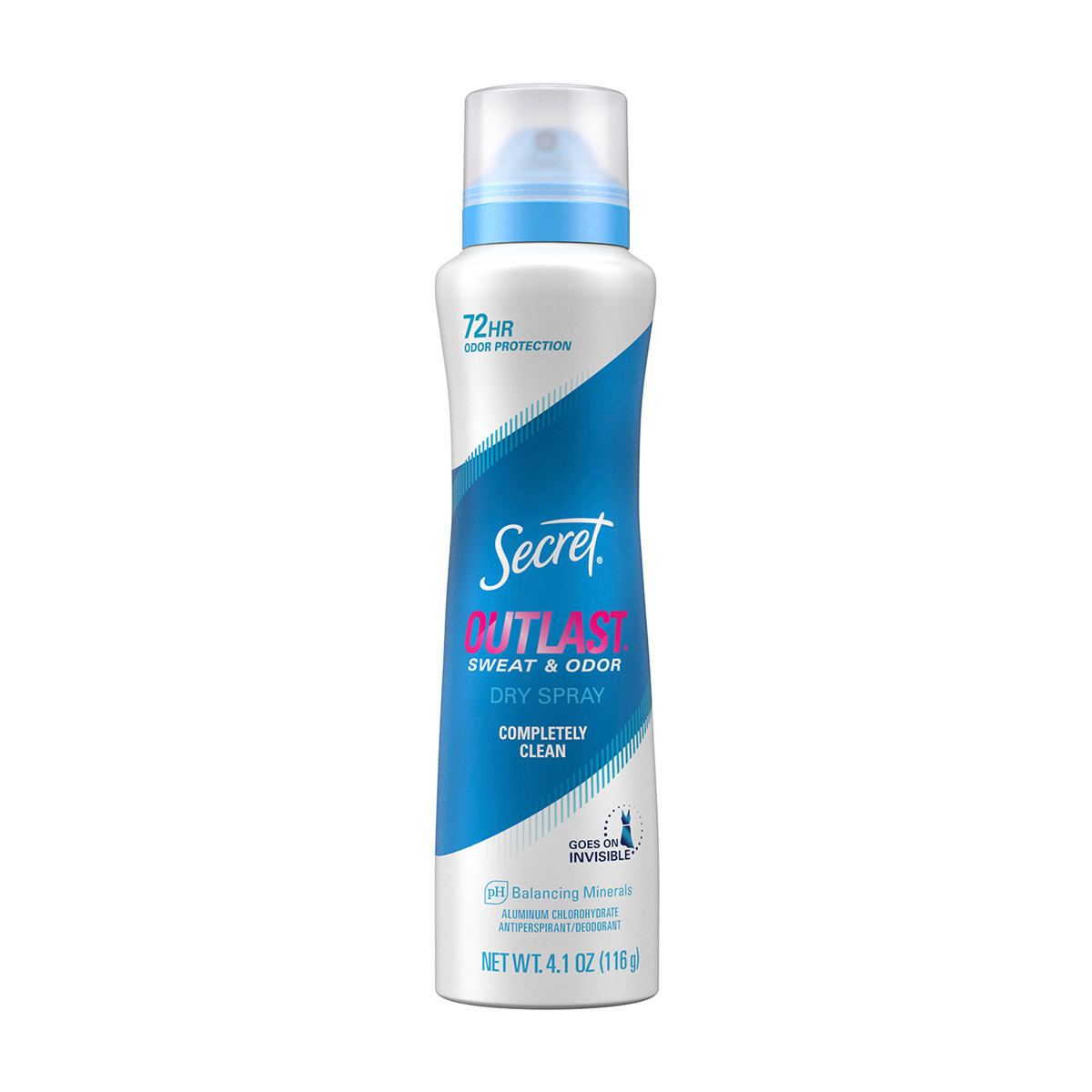 Secret Outlast Dry Spray Antiperspirant & Deodorant, Clean, 4.1 oz