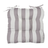 Gray Stripes Chair Cushions with Ties