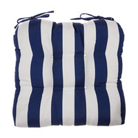 Navy Stripe Chair Cushions with Ties