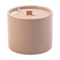 Decorative Wood Wick Ceramic Candle, Taupe