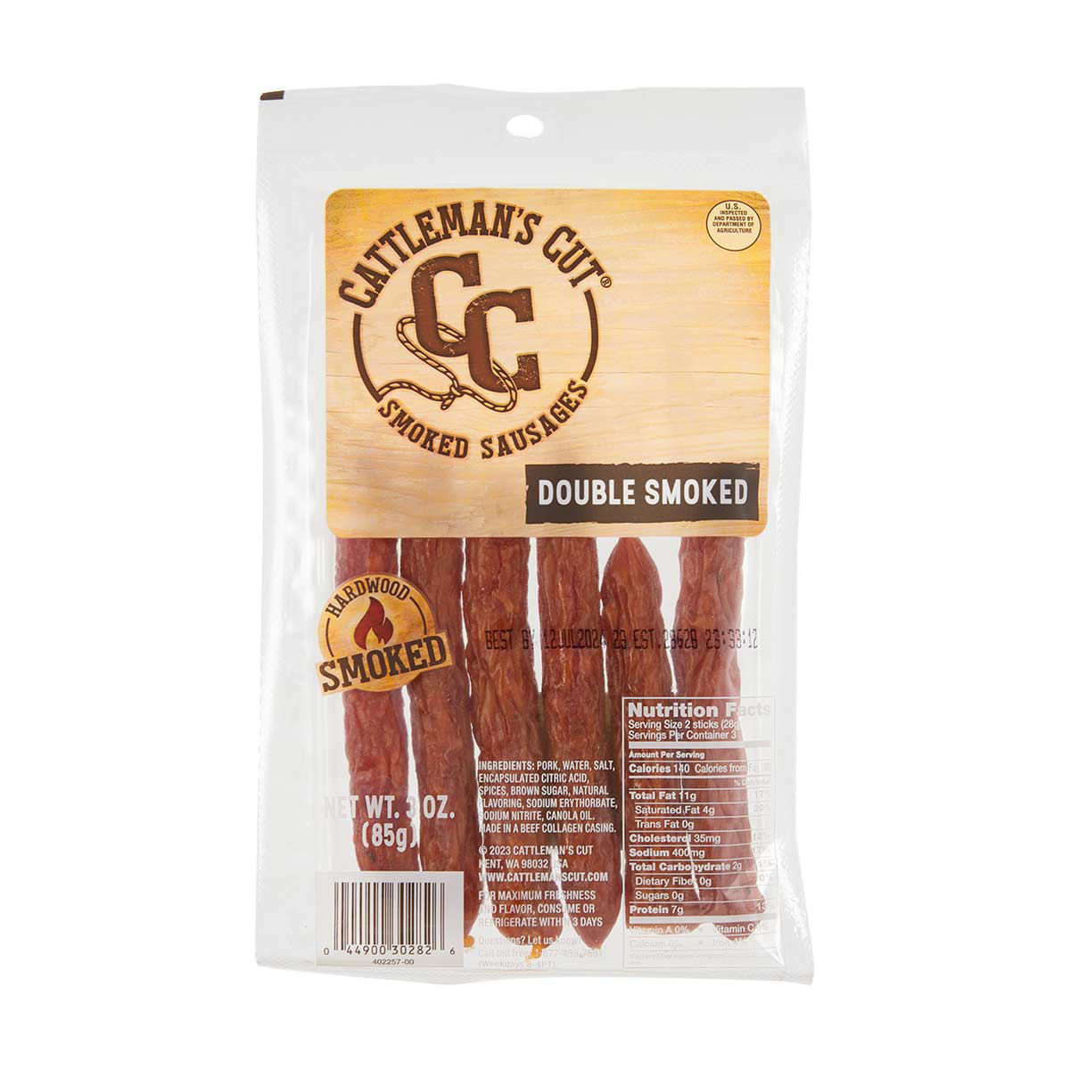 Cattleman's Cut Double Smoked Sausages, 3 oz