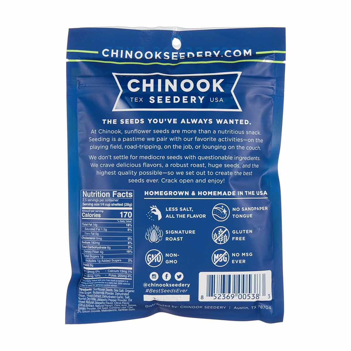 Chinook Seedery Sunflower Seeds, Jalapeno Ranch, 4 oz