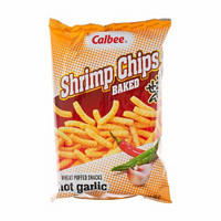 Calbee Shrimp Baked Chips, Hot Garlic flavor, 3.3