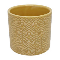 Decorative Ceramic Planter, Yellow - 4 in