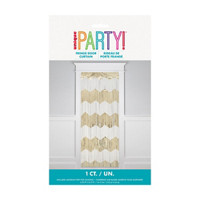 Gold Foil & White Matte Fringe Backdrop