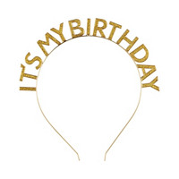 Gold Enamel “It’s My Birthday” Headband