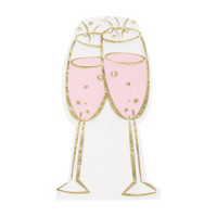 Champagne Flute Foil Guest Napkins 16ct