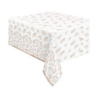 Pink Blooms Rectangular Foil Tablecover