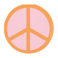 Smiley Flower Shaped Peace Sign Napkin 16ct