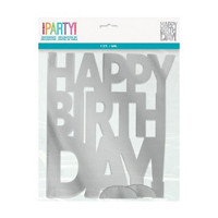 Silver Foil Board Birthday Centerpiece 1ct