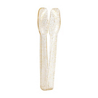 Mini Gold Glitter Serving Tongs 4ct