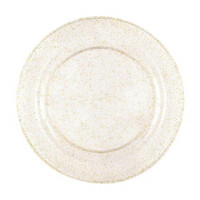 7" Gold Glitter Plastic Plates 8ct