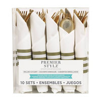 Gold Electroplated Cutlery/Napkin Set 10ct