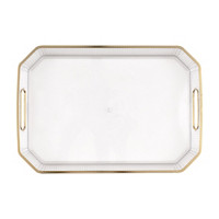 Clear Serving Dish w/ Gold Foil Edge &