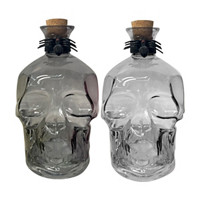 Glass Skull Décor Bottle