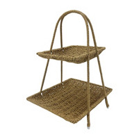 Natural Woven Mesh 2 Tier Tray