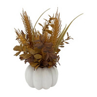 Floral Arrangement in White Pumpkin Shaped Pot