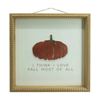 Pumpkin Fall Framed Wall Art, Square