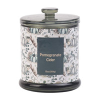 Pomegranate Cider Scented Glass Candle Jar with Lid,