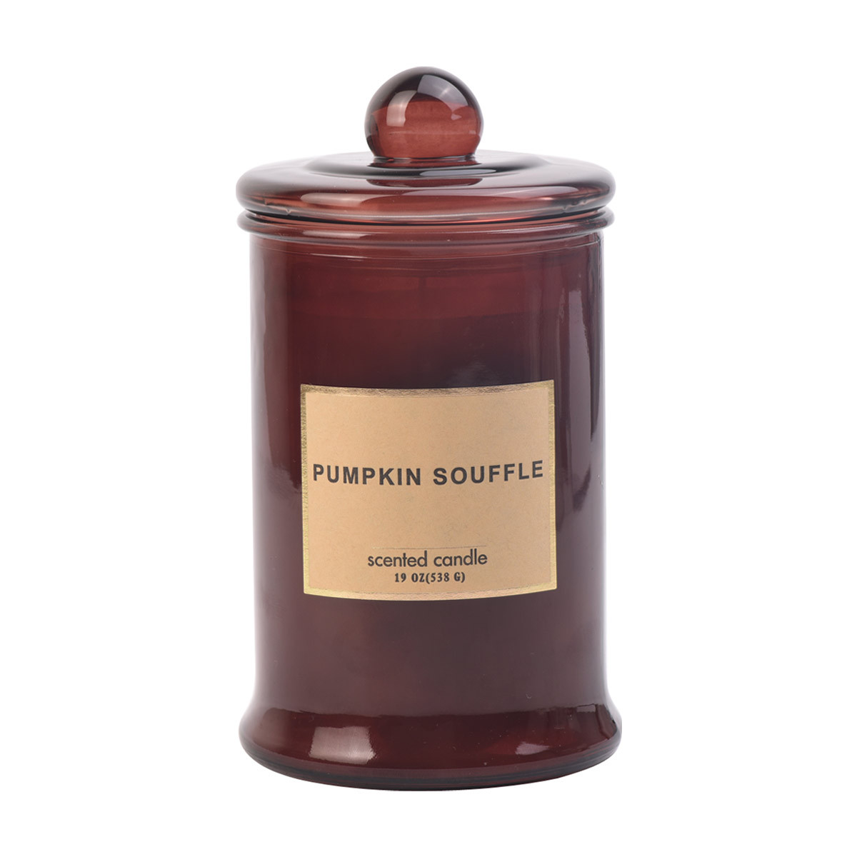Pumpkin Souffle Scented Glass Candle with Lid, 19 oz