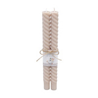 Decorative Taper Candles, 10 in, Tan, Pack of 2