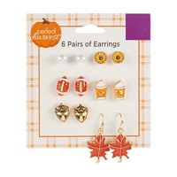 Perfect Harvest Earrings, Football, Set of 6 Pairs