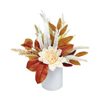 Artificial Harvest Designed Flowers in Pot, White
