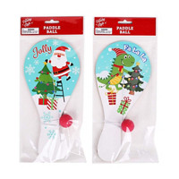 Holiday Style Christmas Novelty Paddle Ball, Assorted