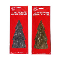 Holiday Style Long Length Tinsel Icicles, Assorted, 18 in