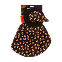 Halloween Candy Corn Cape and Hat Cat Costume