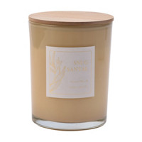 Glass Candle with Wooden Lid, Cream, 15 oz