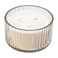 Ribbed Glass Candle, Cream, 16 oz